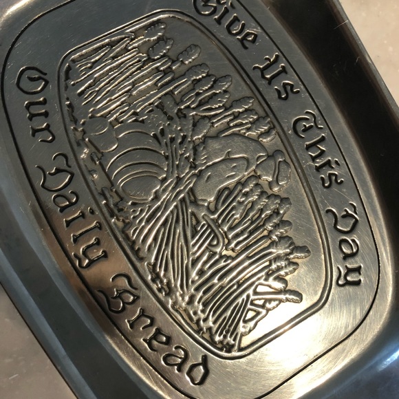 Give Us This Day Our Daily Bread Wheat Harvest Wilton Armetale Bread Tray - Picture 2 of 4